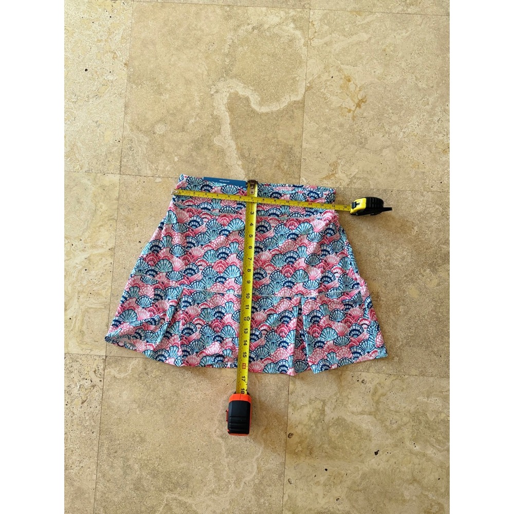 Reel Legends Reel-Tec Shell Print Performance Skort Pink Blue UPF 50 S Coastal - Picture 5 of 5